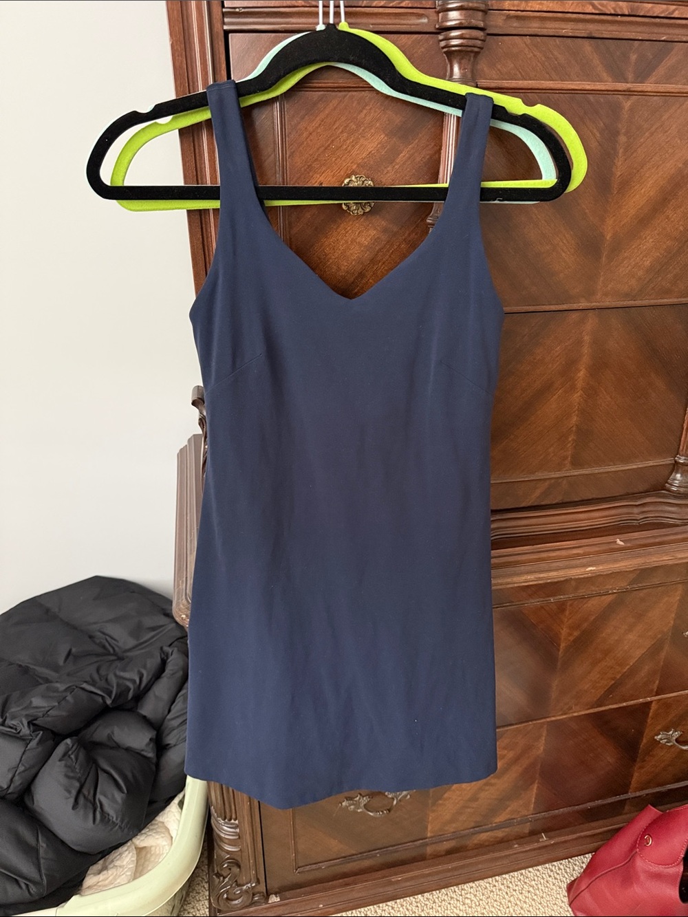 lululemon athletica Navy V‑Neck Workout Mini Dress/Romper